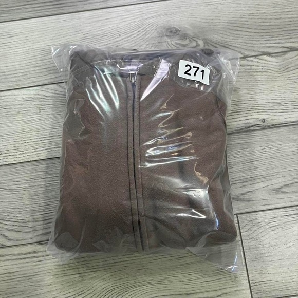 Y2K Sherpa Lined Hoodie Grunge Indie Sleaze Punk Fur Brown Full Zip Size M - Picture 6 of 6